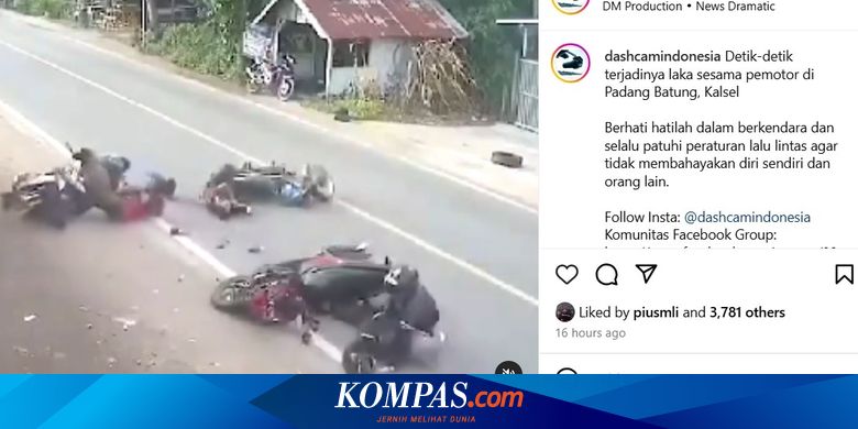 Video Pengendara Belok Tanpa Sein, 3 Motor Langsung Kecelakaan