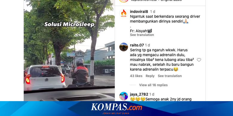 Video Viral, Pemotor Mengantuk Kemudian Tampar Diri Sendiri